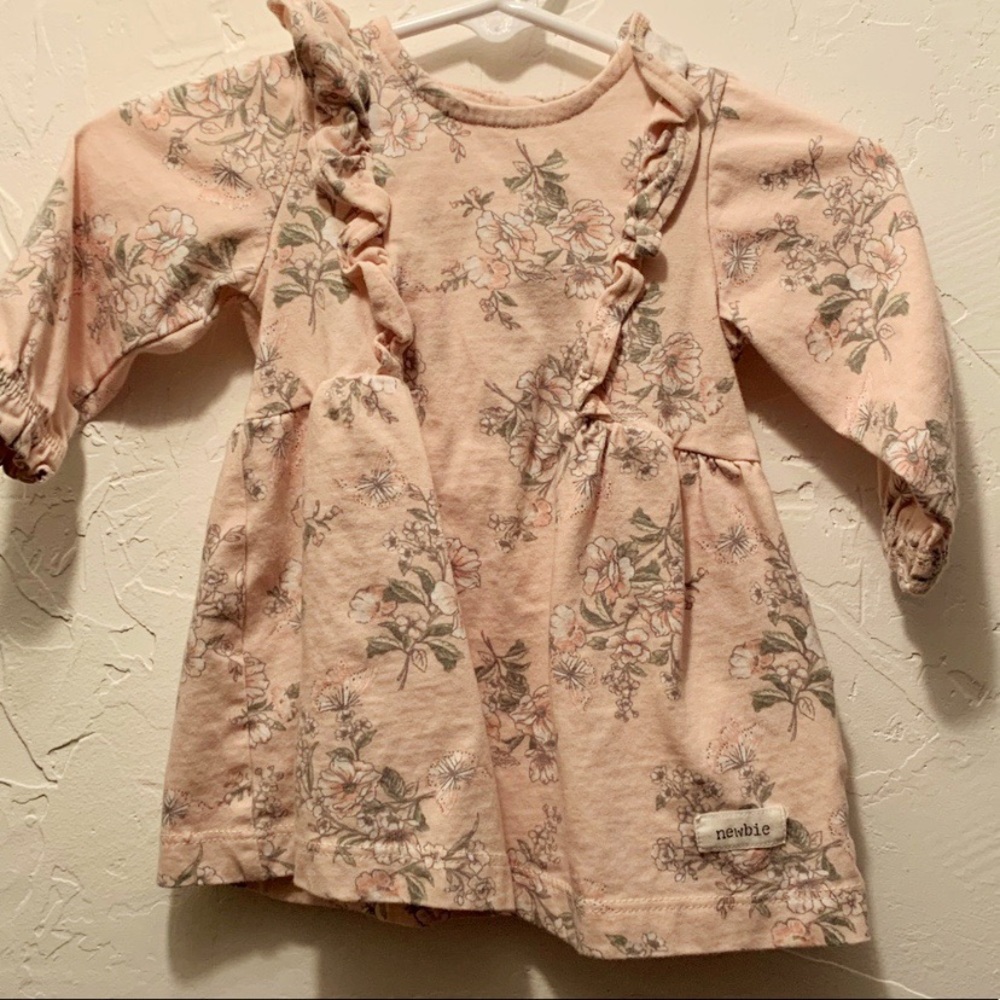 Newbie Blush Pink & Floral Infant Tunic 2-4 Months